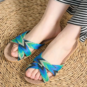 CELESTE SOFT LINEN SLIP-ONS