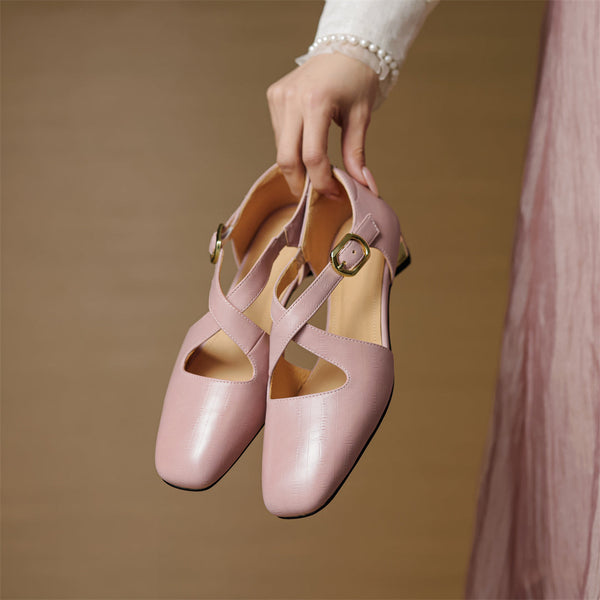 MARGAUX — Sandales à Brides Croisées en Cuir Véritable