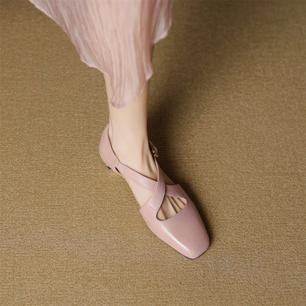 MARGAUX — Sandales à Brides Croisées en Cuir Véritable