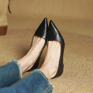 ODETTE — Escarpins en Cuir Véritable à Talon Kitten