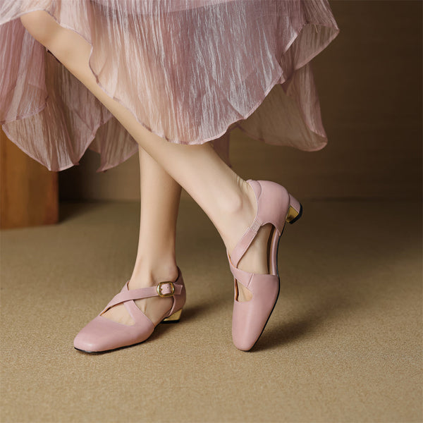 MARGAUX — Sandales à Brides Croisées en Cuir Véritable