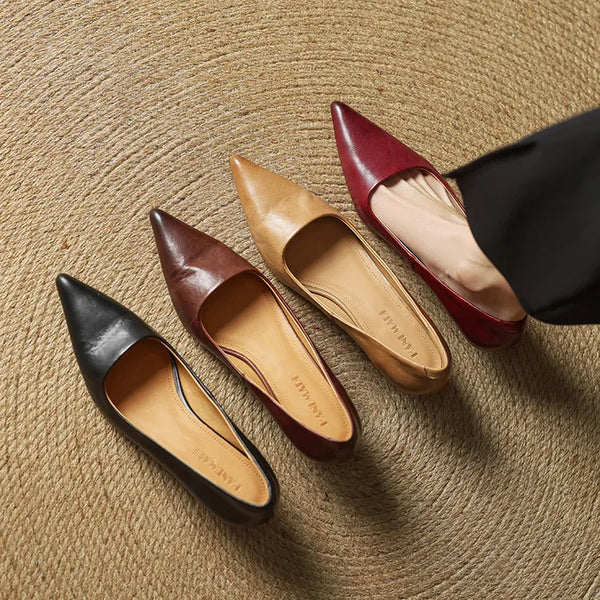 ODETTE — Escarpins en Cuir Véritable à Talon Kitten
