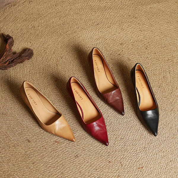 ODETTE — Escarpins en Cuir Véritable à Talon Kitten
