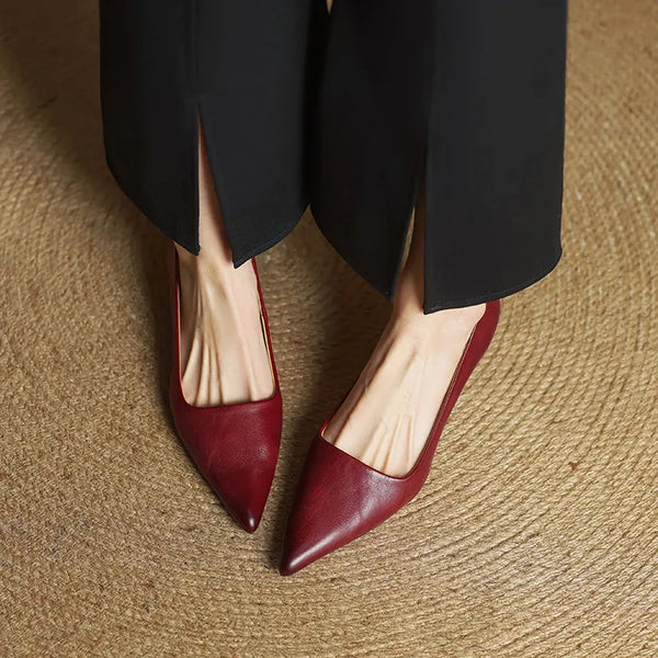 ODETTE — Escarpins en Cuir Véritable à Talon Kitten