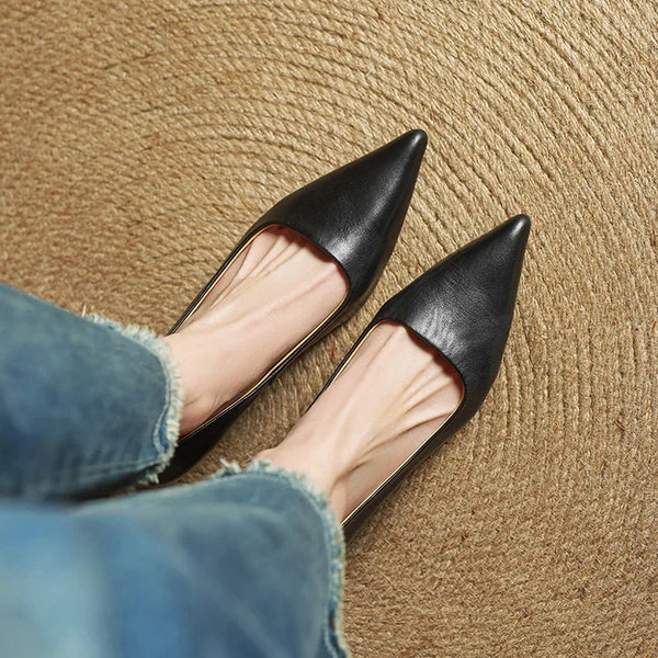 ODETTE — Escarpins en Cuir Véritable à Talon Kitten