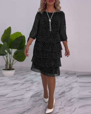 LUNESSA POLKA TIERED DRESS