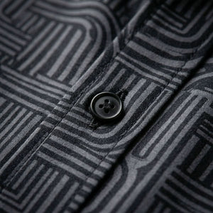 ASHFORD BLACK MAZE PATTERN SHIRT