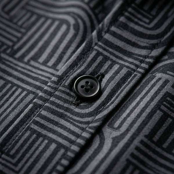 ASHFORD BLACK MAZE PATTERN SHIRT