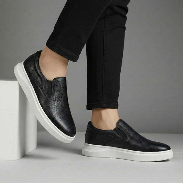 FAIRFORD BLACK GRAIN LEATHER SHOES