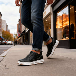 ROBERT JOHNSON — Textured Leather Sneakers