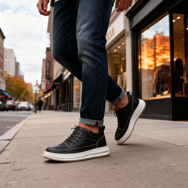 ROBERT JOHNSON — Textured Leather Sneakers