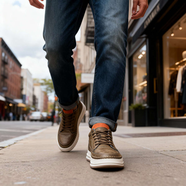 ROBERT JOHNSON — Textured Leather Sneakers