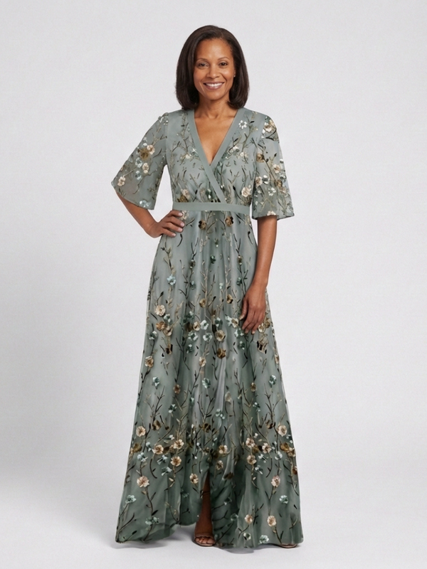 ELSIE V-NECK FLORAL DRESS