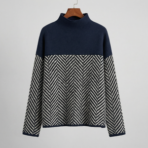 LILA HERRINGBONE KNIT SWEATER
