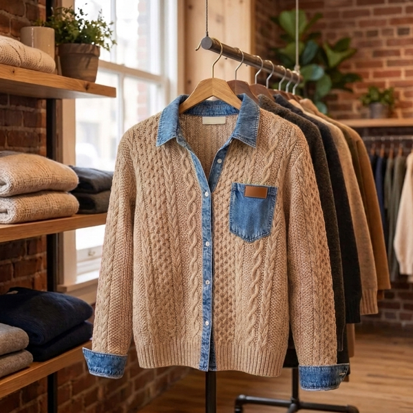 SORRELL MODERN PATCHWORK CARDIGAN
