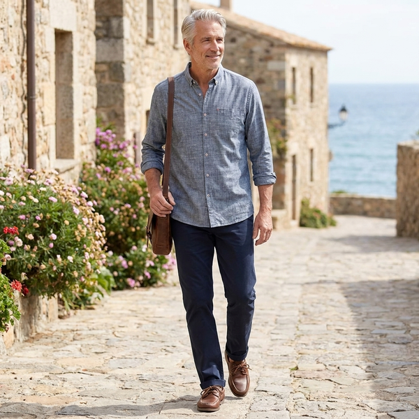 SOMERSET LINEN BUTTON-DOWN