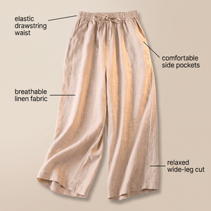 AVELINE DRAWSTRING LINEN TROUSERS