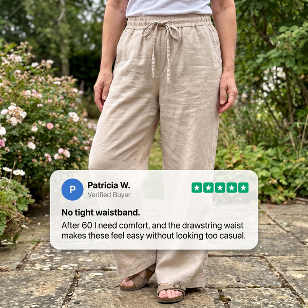 AVELINE DRAWSTRING LINEN TROUSERS