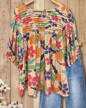 PRIMROSE FLORAL APPLIQUÉ BLOUSE